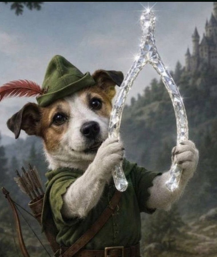 Wishbone holding a diamond wishbone